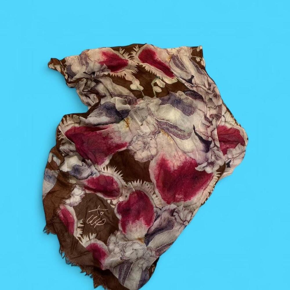 Waxing poetic floral modal silk Wrap